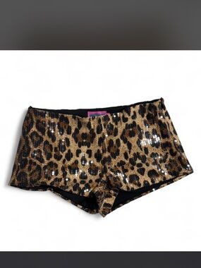 Edikted leopard print sequin shorts